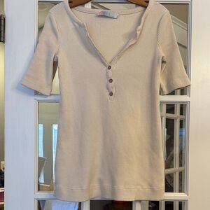 Free People Cream Ribbed Mini Dress